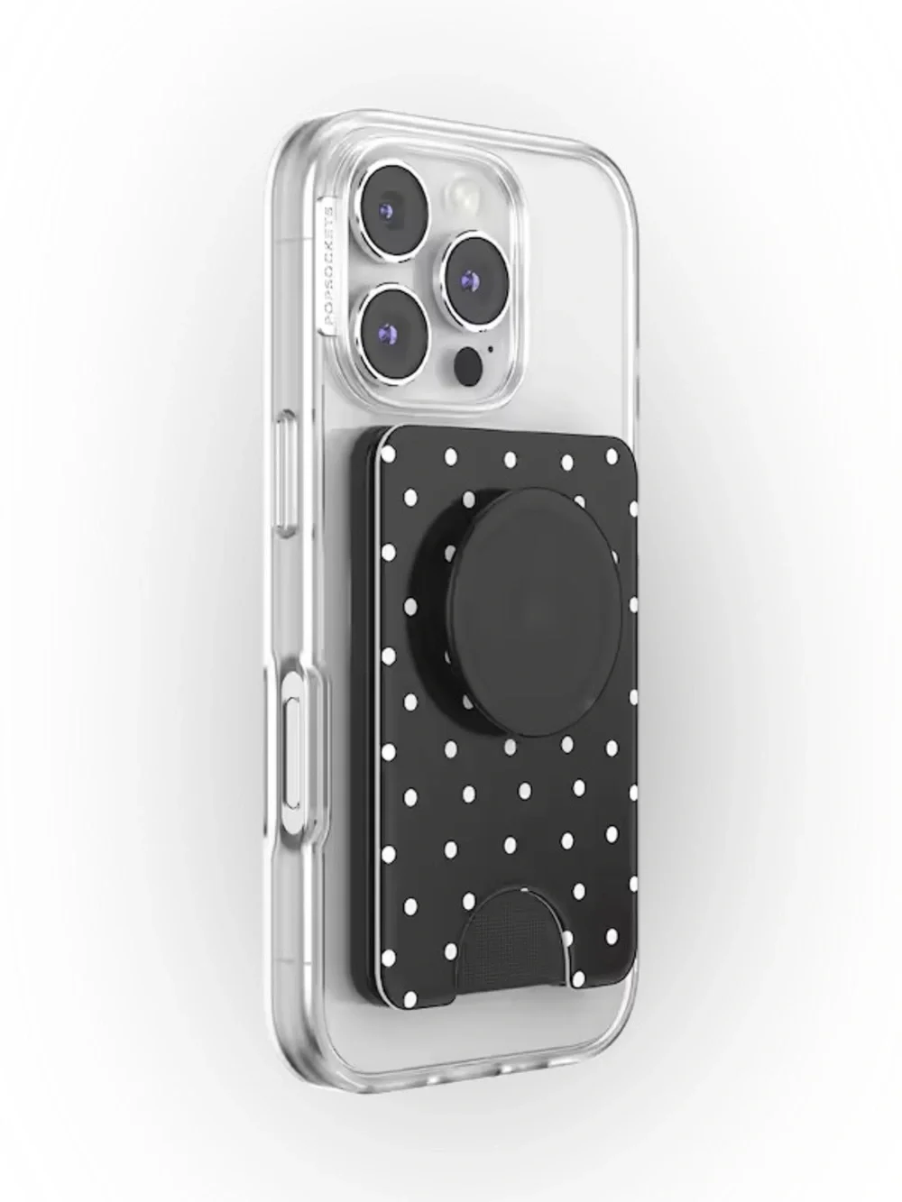 PopSockets Licorice Black Dot MagSafe PopWallet | Phone Grip | NEW